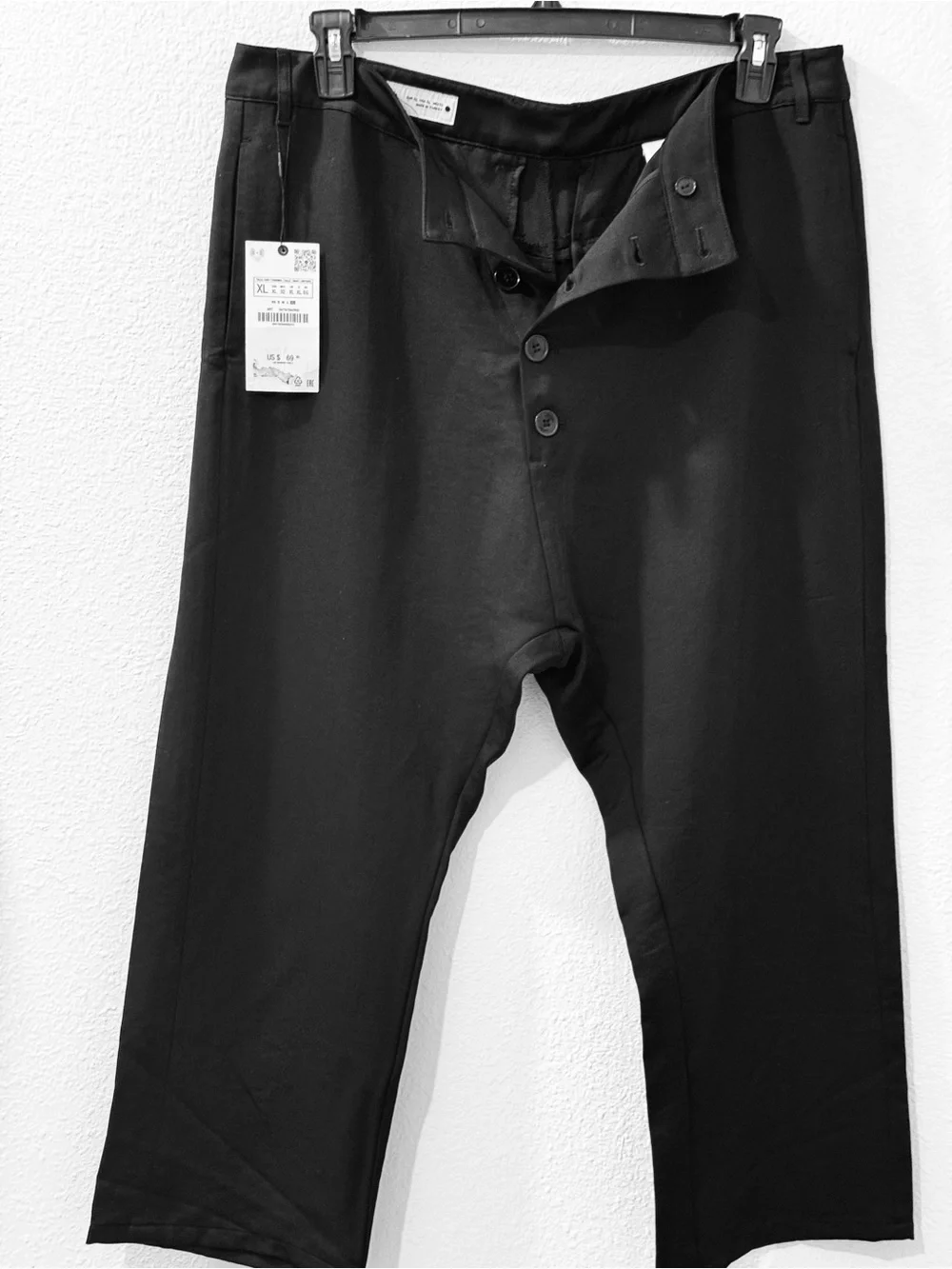 Zara Black Chinos with Button Fly Women length 36 inch W-35 inch